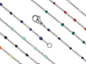 Enamel-Accented Stainless Steel Chain